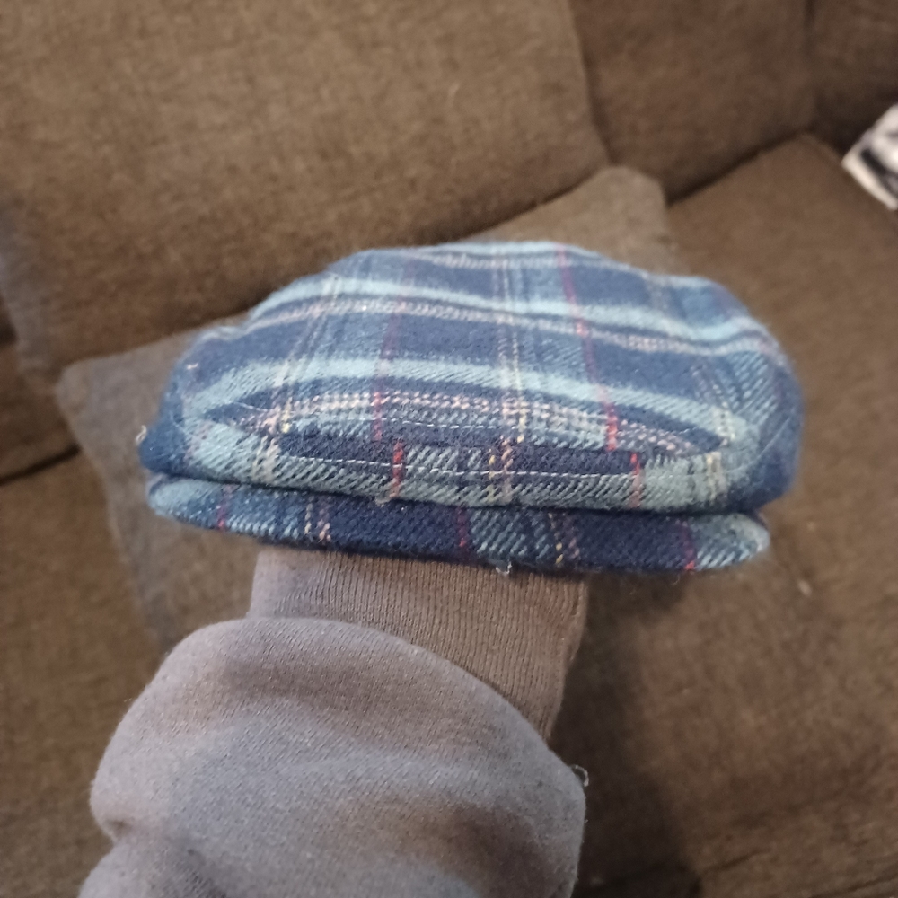 Cabby cap vintage old navy blue plaid